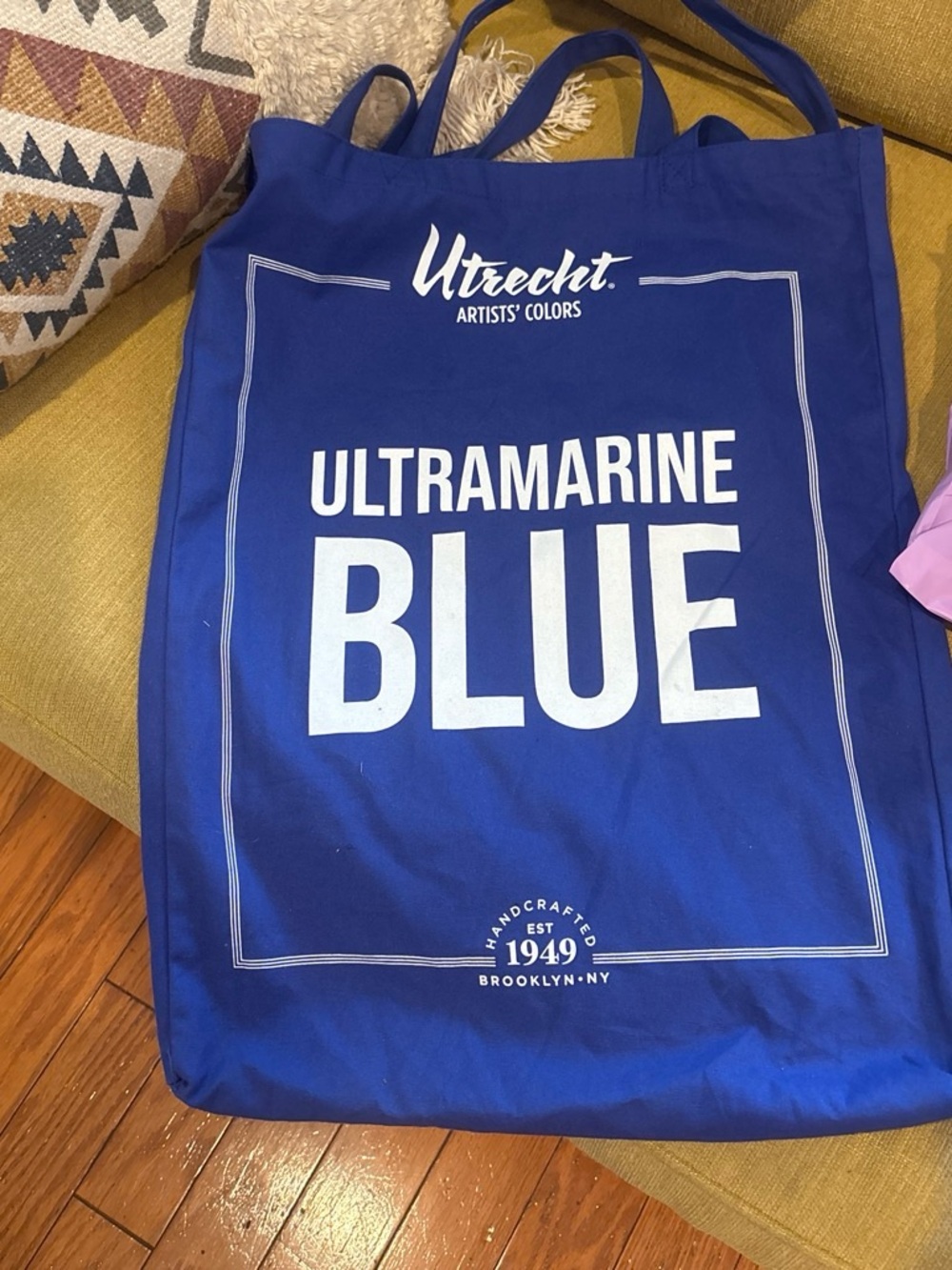 ECHT Ultramarine Blue Canvas Tote with White Print